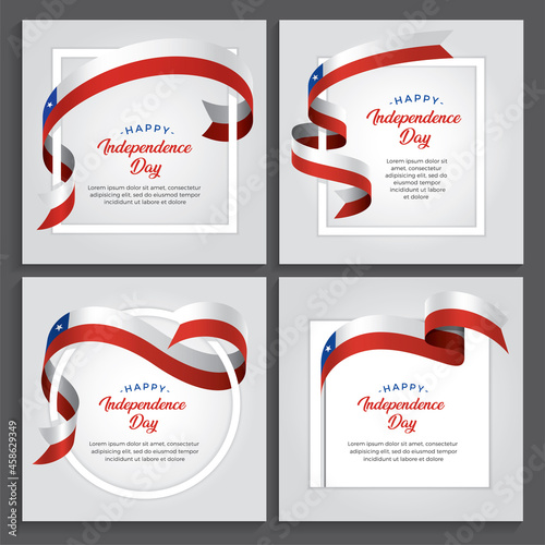 Chile ribbon flag background - vector