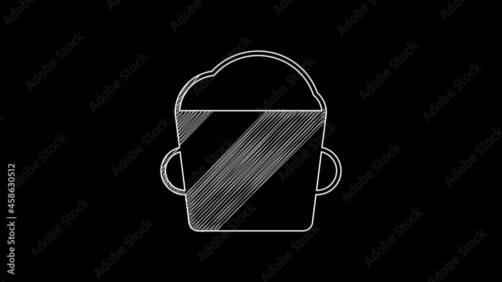 White line Bakery bowl dough icon isolated on black background. 4K Video motion graphic animation White line Bakery bowl dough icon isolated on black background. 4K Video motion graphic animation
