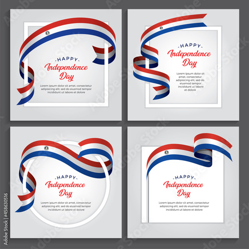 Paraguay ribbon flag background - vector