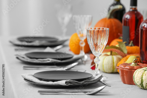 Stylish Thanksgiving table setting in room