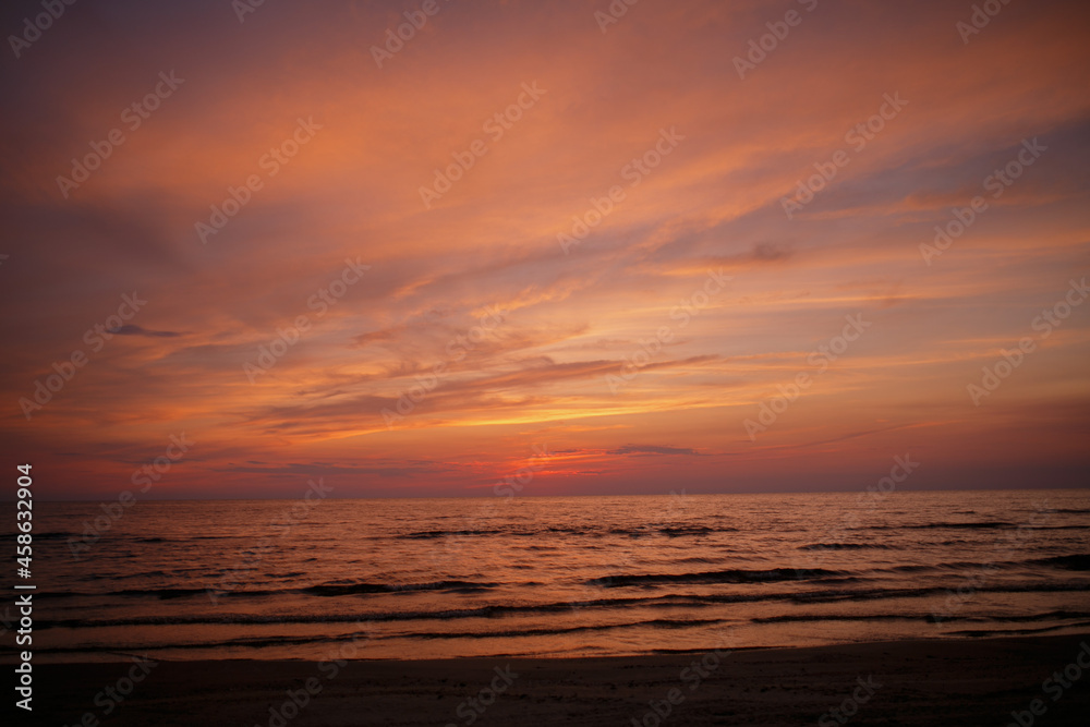 Clouds and sea after sunset. Clouds and sea after sunset.