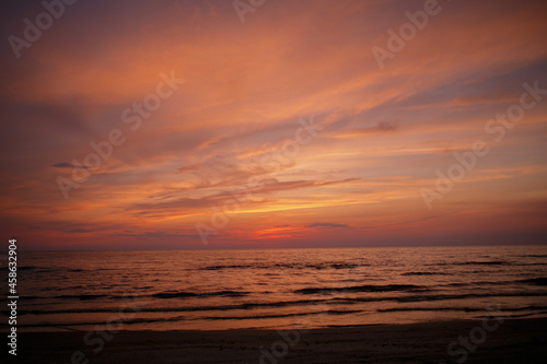 Clouds and sea after sunset.