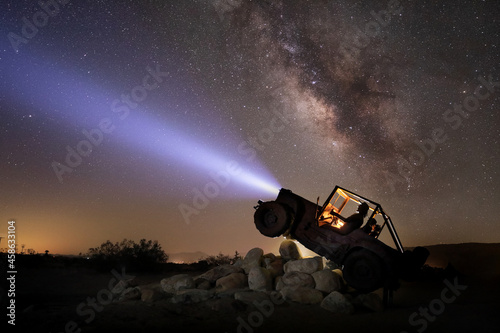 Night Sky Milky Way With Metal Sculptures in Anza Borrego California