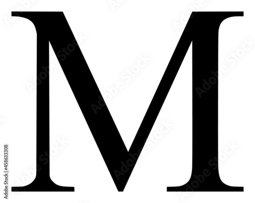 Mu Greek letter vector illustration. Flat illustration iconic design of Mu Greek letter, isolated on a white background.