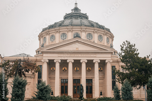 Fotografie Architectural details of the Romanian Athenaeum  in Bucharest, Romania