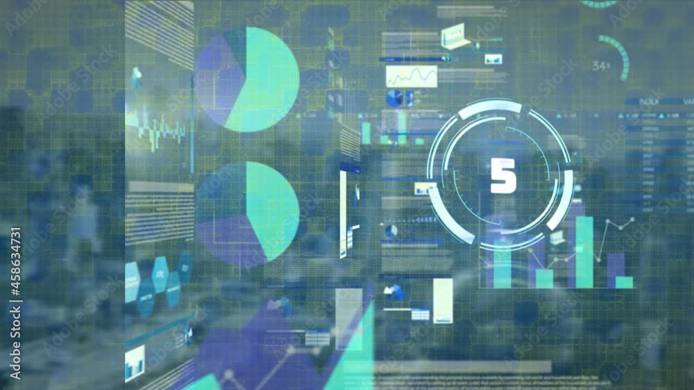 Animation of countdown with scope scanning and data processing Animation of countdown with scope scanning and data processing