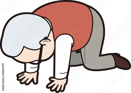 挫折するシニア男性