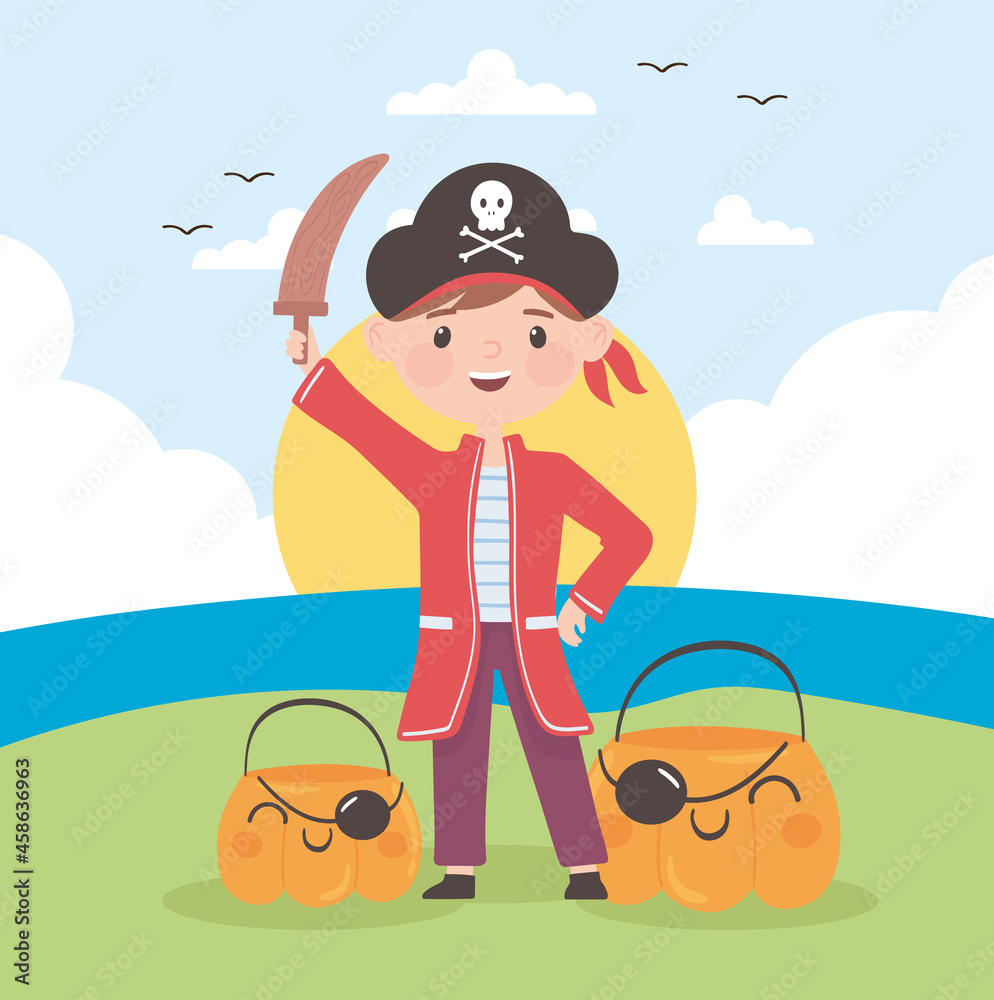 halloween boy pirate costume