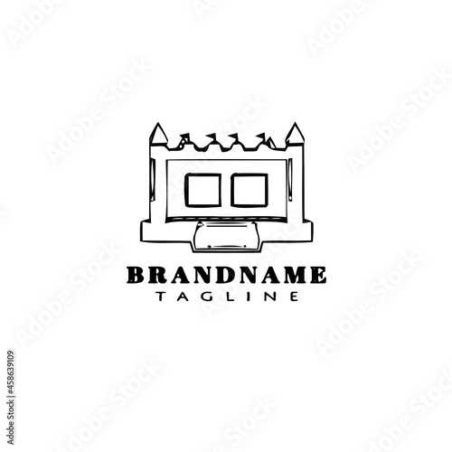 bounce house logo cartoon icon design template black simple vector illustration