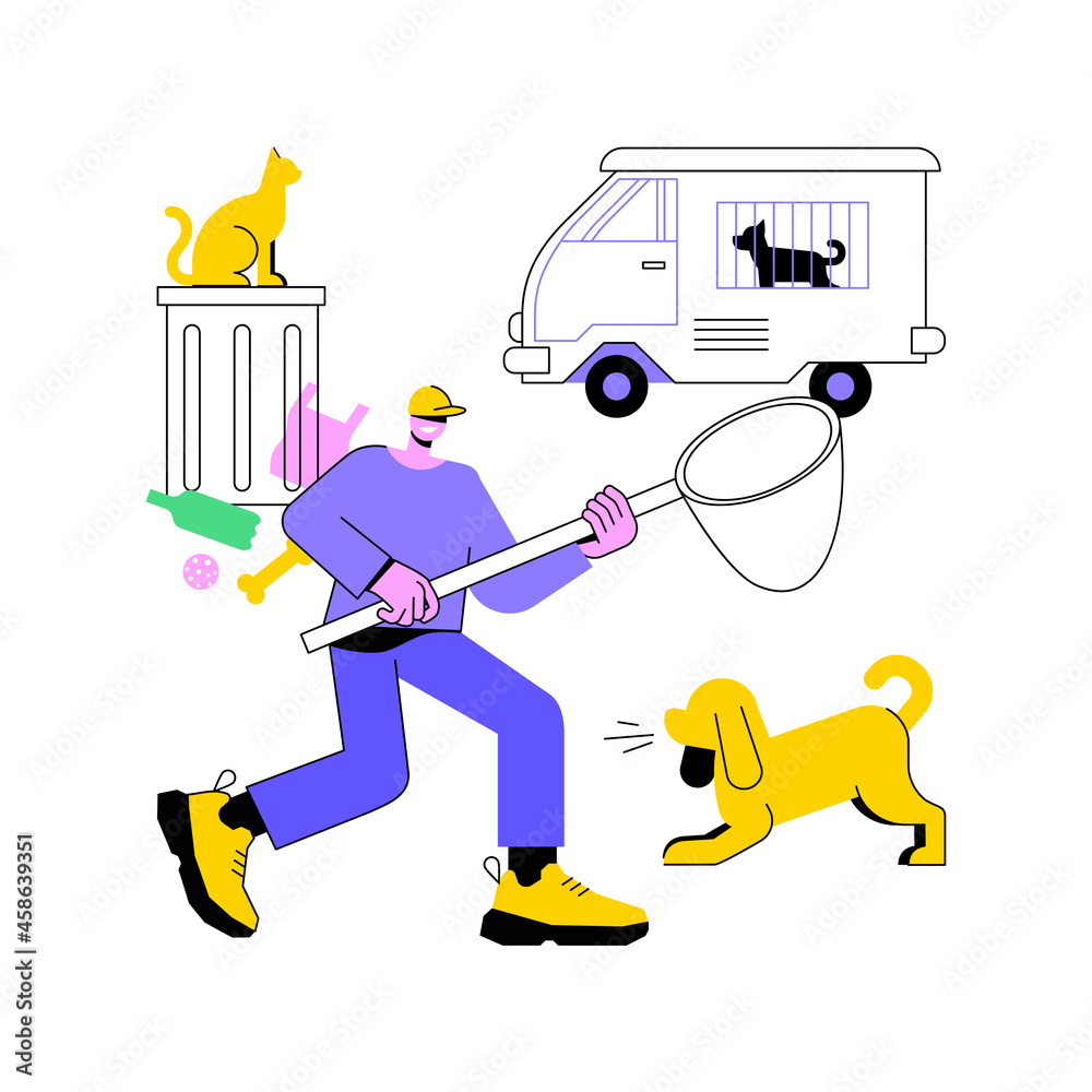 Animal control service abstract concept vector illustration. Animal