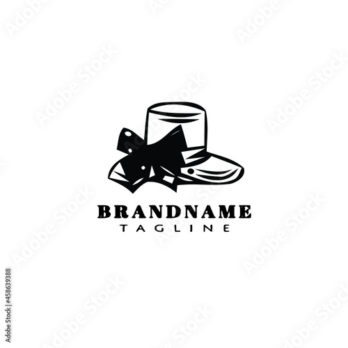 kentucky derby hats logo icon cartoon design template black isolated vector illustration