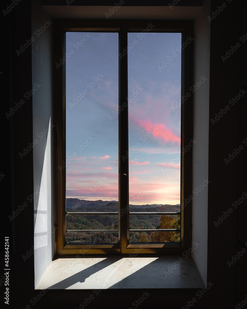 window, sky, open, frame, house, home, view, wall, room, interior, nature, clouds, door, glass, freedom, sun, light, cloud, summer, wood, design, architecture, day, wooden, dreams