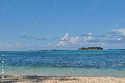 Managaha Island and Saipan lagoon seen from Micro Beach, Saipan