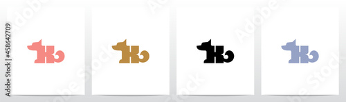 Alphabet Shaped Dog Letter Logo Design K