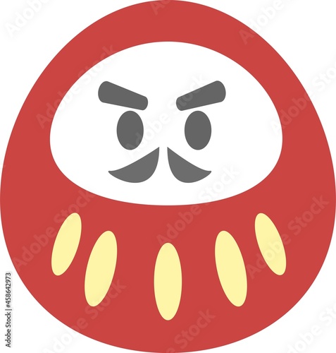 ポップでかわいいだるまのイラスト　年賀状　正月　日本