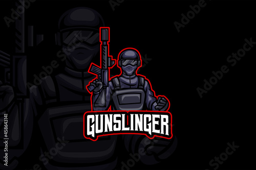 Gun Slinger - Esport Logo Template