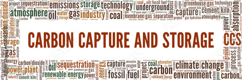 Carbon Capture and Storage - CCS vector illustration word cloud isolated on white background.