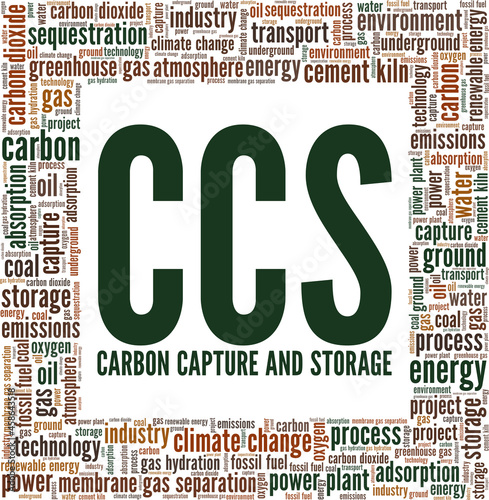 Carbon Capture and Storage - CCS vector illustration word cloud isolated on white background.