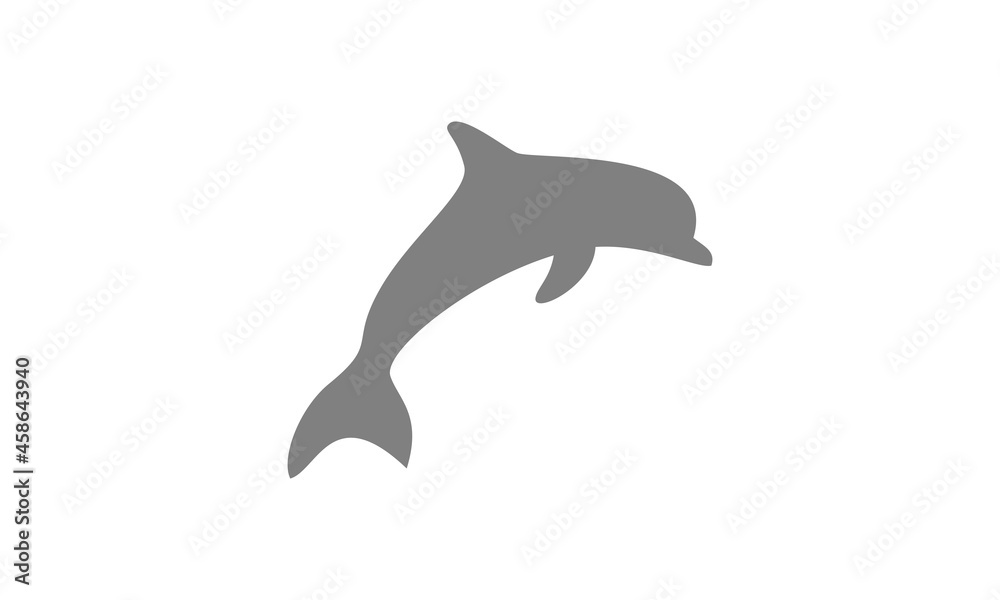 Obraz premium silhouette dolphin fish vector