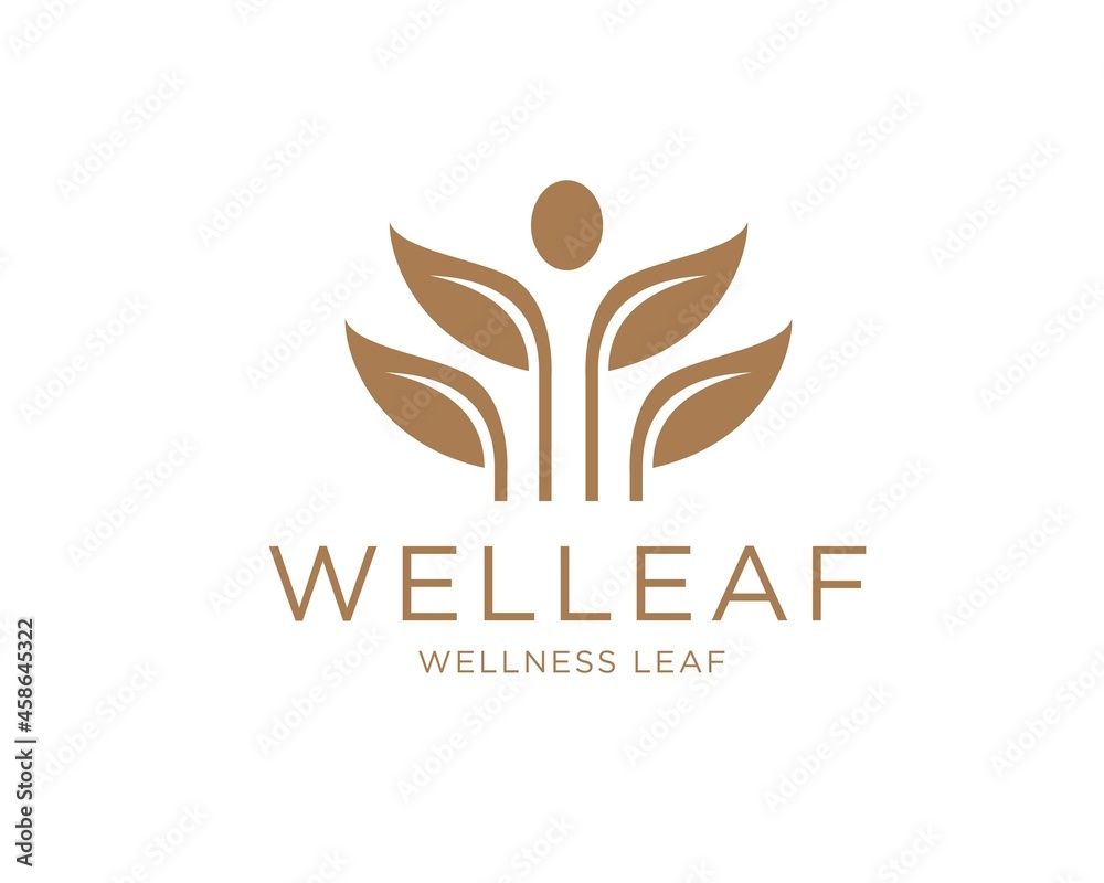 wellness leaf logo designs for spirit health and medical service with herbal and natural wellness leaf logo designs for spirit health and medical service with herbal and natural