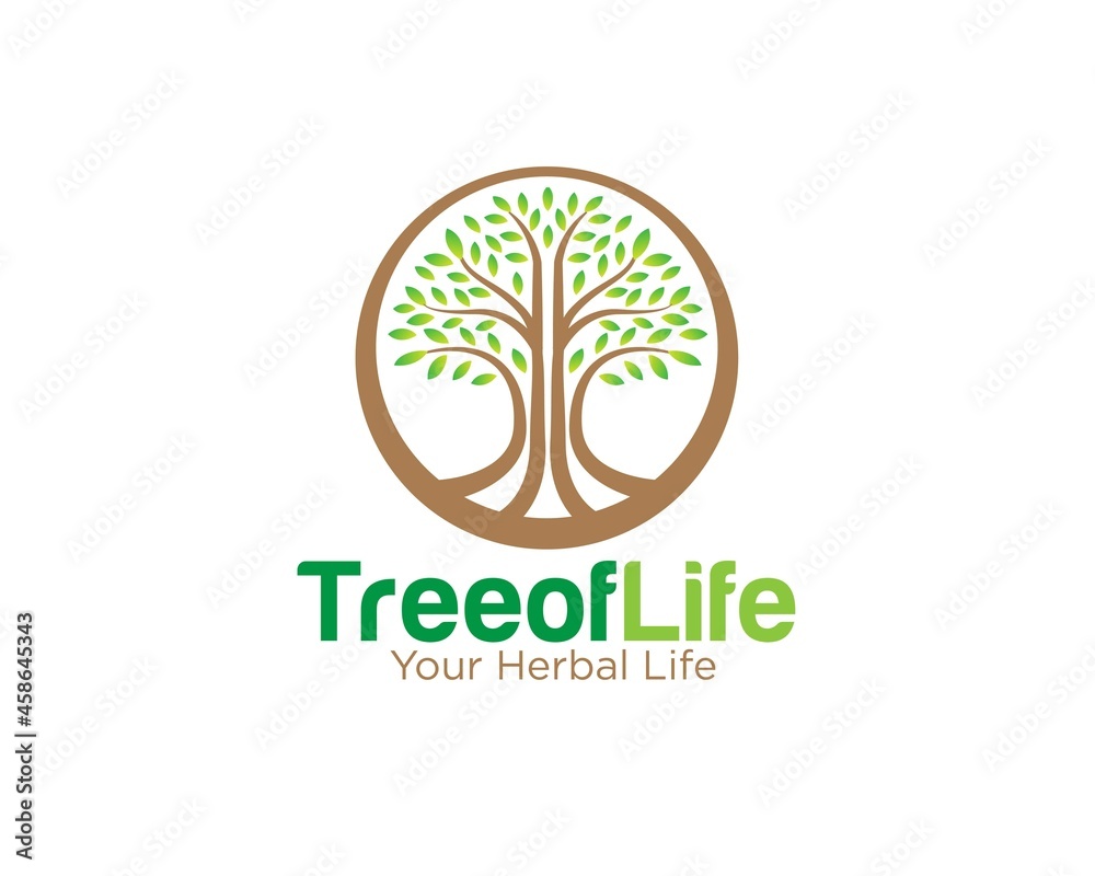 Obraz premium tree of life logo designs for symbol of life and health or wellness