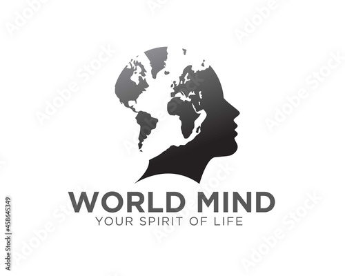 world mind logo designs for mind service and spirit of life