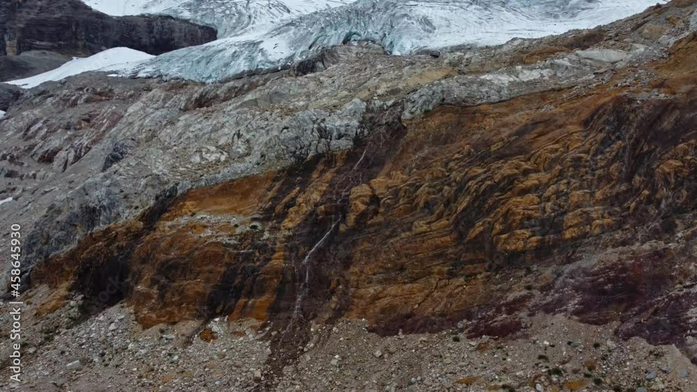 Glacier melt waterfall runoff water Glacier melt waterfall runoff water