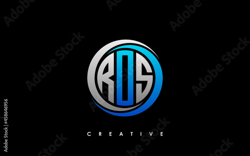 ROS Letter Initial Logo Design Template Vector Illustration