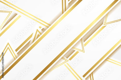 Triangle Gold White Vector Background