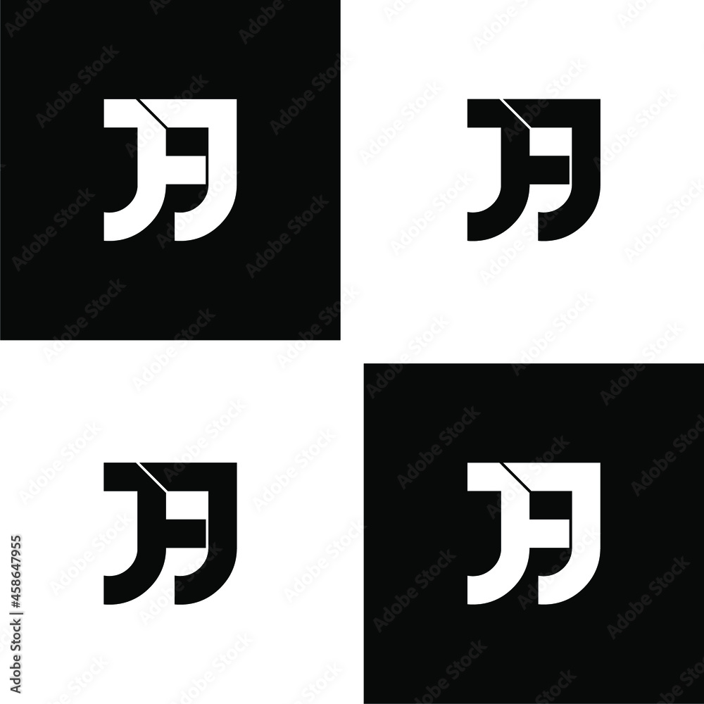 jfj initial letter monogram logo design set jfj initial letter monogram logo design set