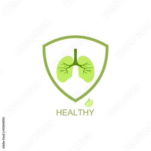 green lungs healthy logo. vector illustration for logo or icon 