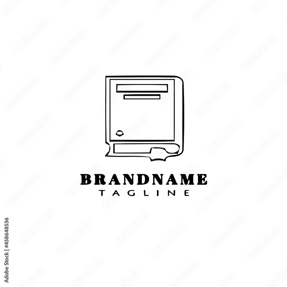 book pin logo design template icon black isolated vector illustration book pin logo design template icon black isolated vector illustration