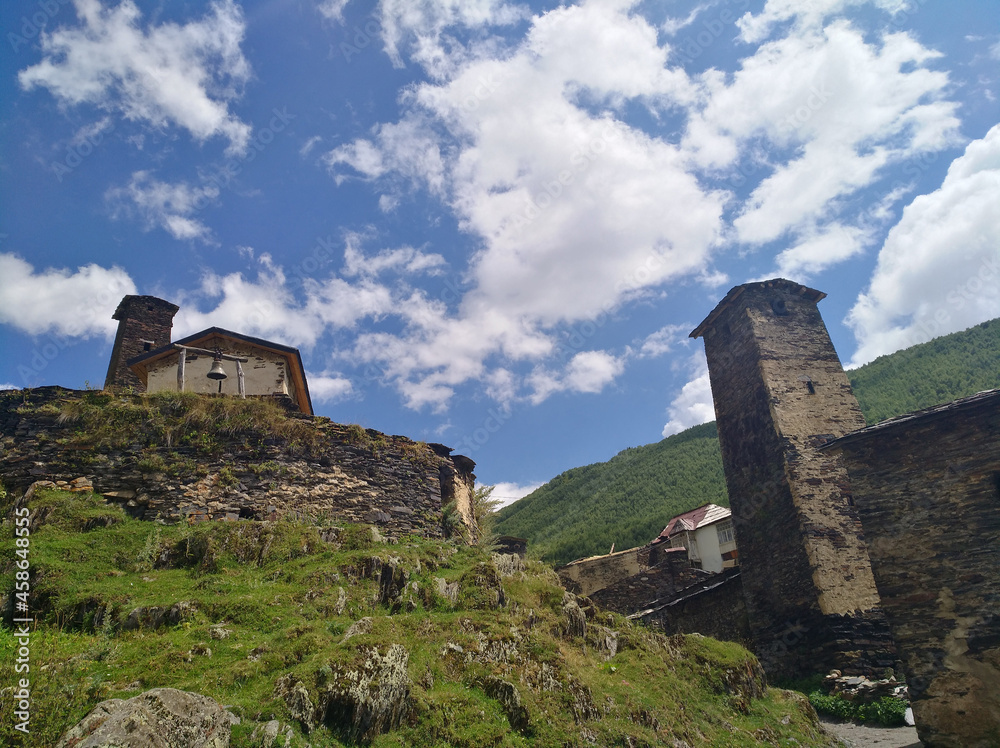 View of Ushguli village, Svaneti (or Svanetia), Georgia (country)