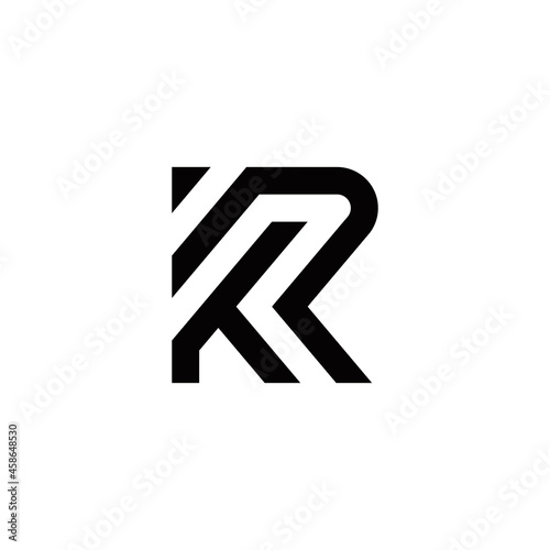 k r kr initial logo design vector template photo