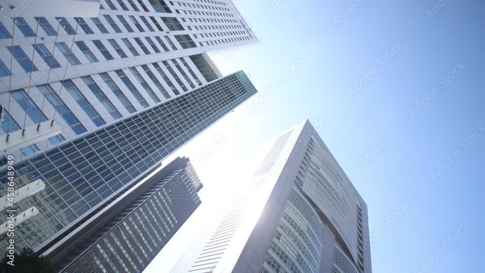 Group of office building in Tokyo. Spinning shot Group of office building in Tokyo. Spinning shot