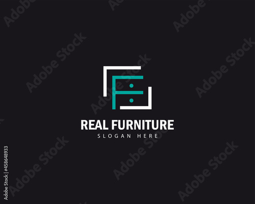 furniture logo creative emblem line sign symbol letter f business