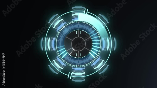 Wallpaper Mural Animation of scope scanning with clock over black background Torontodigital.ca