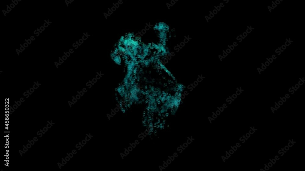Blue smoke particles rising from the bottom in black background -Animation Blue smoke particles rising from the bottom in black background -Animation