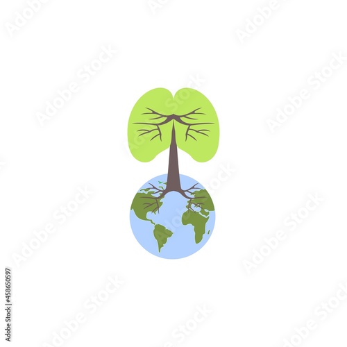 simple logo the lungs of the world.healthy lifestyle. vector illustration for logo or icon