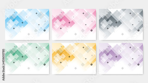 幾何学模様の抽象背景　セット