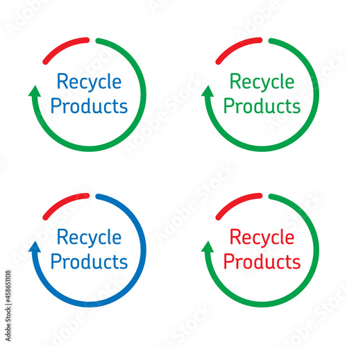 Recycle Products icon. Recycle Recycling symbol. Vector illustration. Isolated on white background.