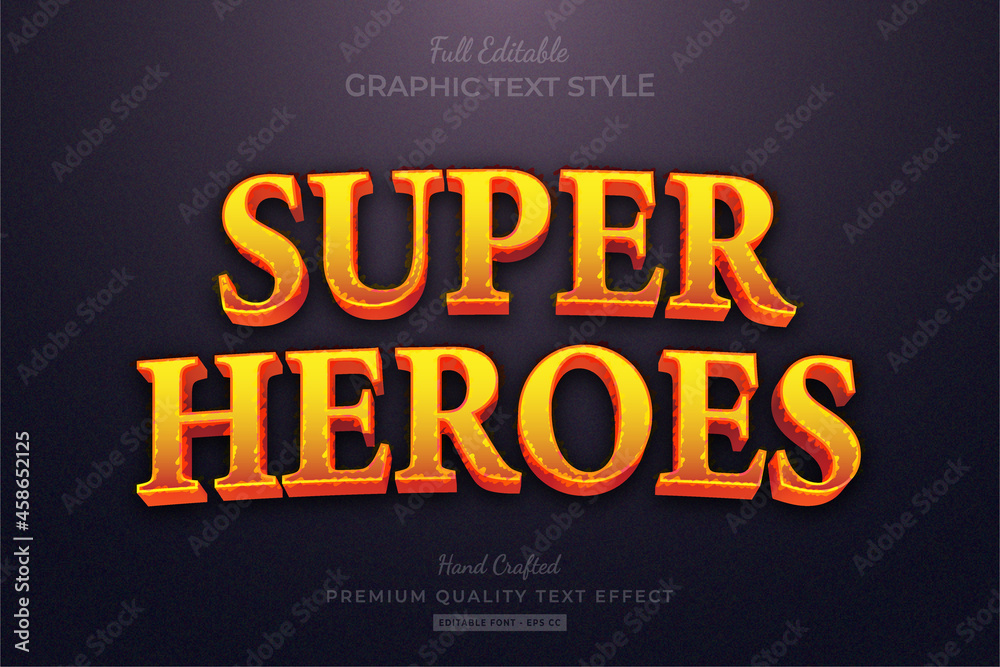 Heroes Game Title Editable Premium Text Effect Font Style