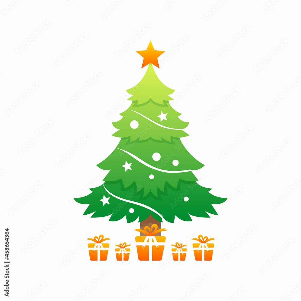 Fototapeta premium vector gradient style christmas tree logo