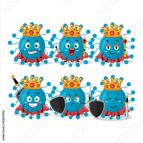 A Charismatic King bovine virus cartoon character wearing a gold crown