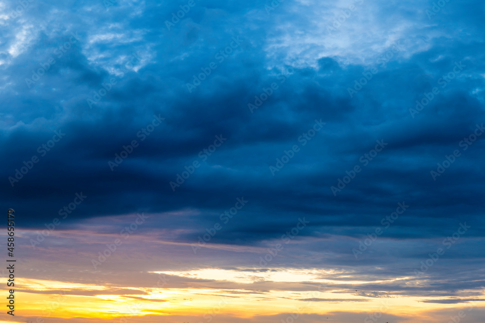 dramatic cloud at sunset nature background