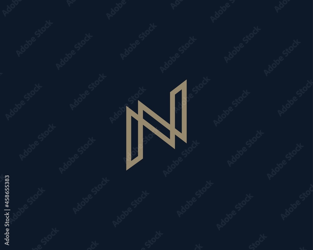 Abstract linear letter N logo icon design modern minimal style illustration. Premium vector line emblem sign symbol mark logotype Abstract linear letter N logo icon design modern minimal style illustration. Premium vector line emblem sign symbol mark logotype