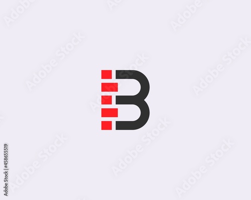 Abstract design of letter B monogram logo with brick or block elements