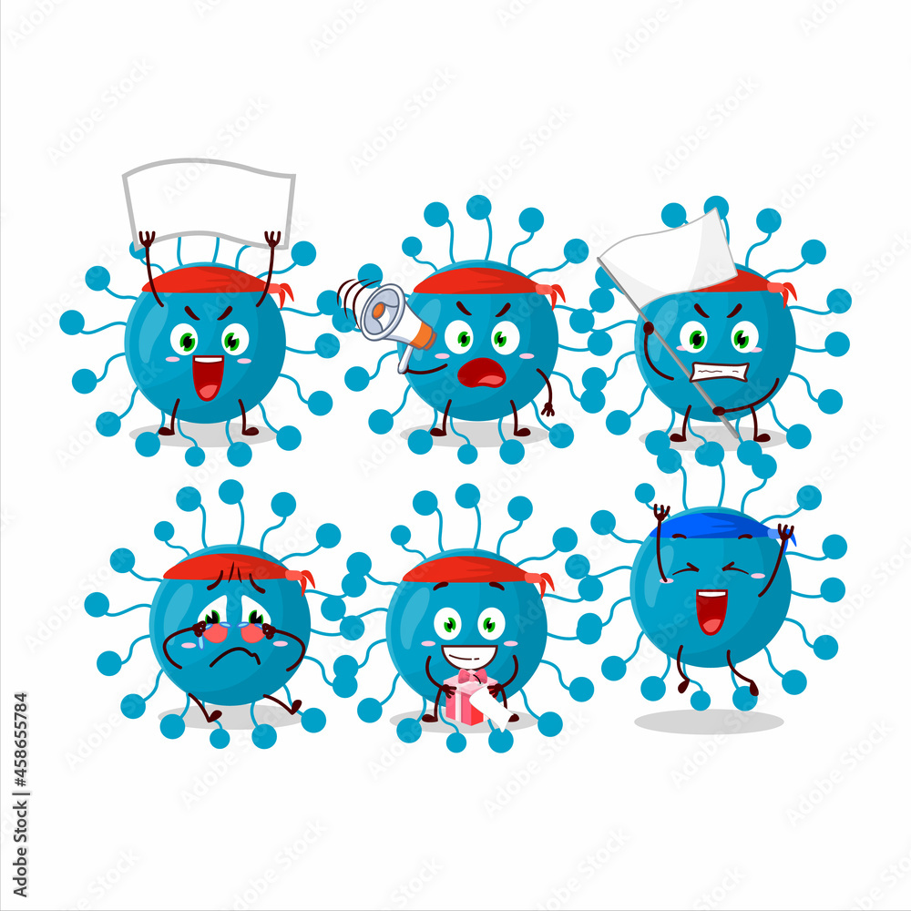Mascot design style of bovine virus character as an attractive supporter Mascot design style of bovine virus character as an attractive supporter