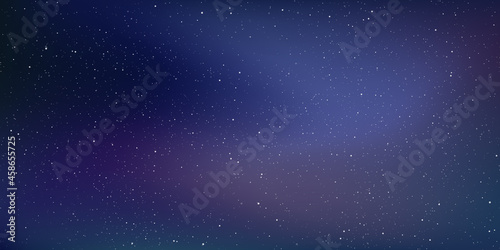 Realistic galaxy sky, Starry nights with bright shiny stars, Shining stars in the dark sky. Vector illustration.