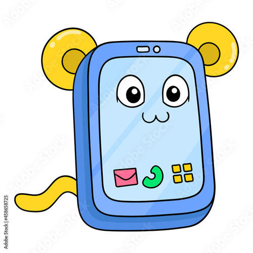cute and sophisticated smartphone, doodle icon image kawaii